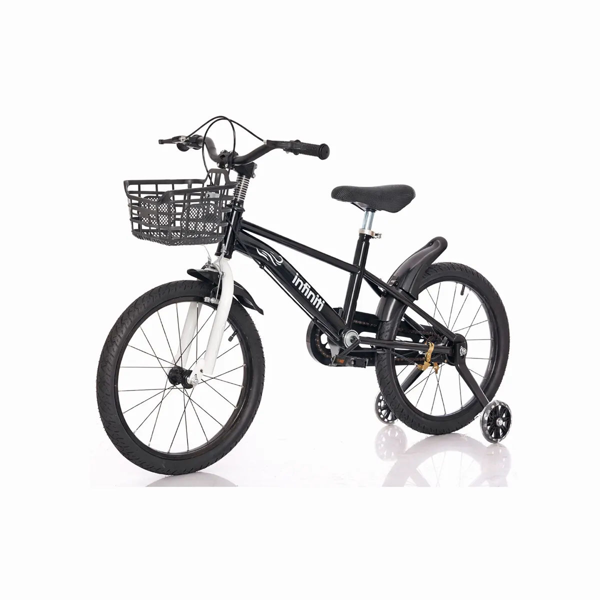 bicicleta infantil infiniti preta com branca aro 14